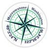 Marrowstone Washington 2-Inch Vinyl Decal Sticker Latitude Longitude Compass Design view 1