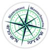 Siasconset Massachusetts 2-Inch Vinyl Decal Sticker Latitude Longitude Compass Design view 1