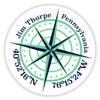 Jim Thorpe Pennsylvania 2-Inch Vinyl Decal Sticker Latitude Longitude Compass Design view 1