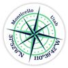 Monticello Utah 2-Inch Vinyl Decal Sticker Latitude Longitude Compass Design view 1