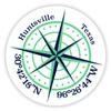 Huntsville Texas 4-Inch Vinyl Decal Sticker Latitude Longitude Compass Design view 1