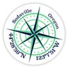 Sodaville Oregon 2-Inch Vinyl Decal Sticker Latitude Longitude Compass Design view 1