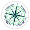 Farmville Virginia 2-Inch Vinyl Decal Sticker Latitude Longitude Compass Design view 1