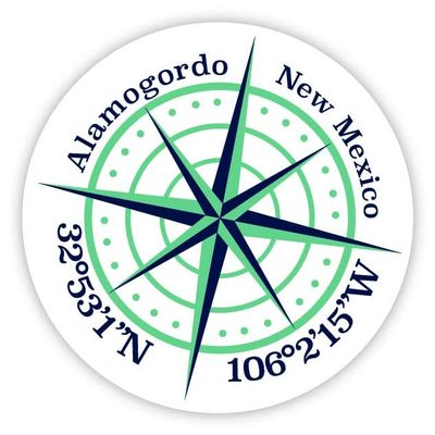 Alamogordo New Mexico 2-Inch Vinyl Decal Sticker Latitude Longitude Compass Design