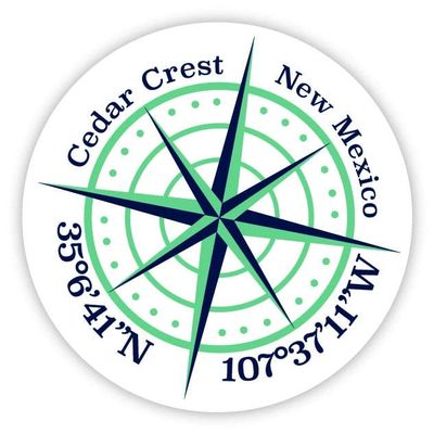 Cedar Crest New Mexico 2-Inch Vinyl Decal Sticker Latitude Longitude Compass Design