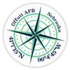 Offutt AFB Nebraska 4-Inch Vinyl Decal Sticker Latitude Longitude Compass Design view 1