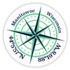 Manitowoc Wisconsin 2-Inch Vinyl Decal Sticker Latitude Longitude Compass Design view 1