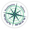 Huntington Indiana 2-Inch Vinyl Decal Sticker Latitude Longitude Compass Design view 1