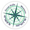 Great Falls Montana 2-Inch Vinyl Decal Sticker Latitude Longitude Compass Design view 1