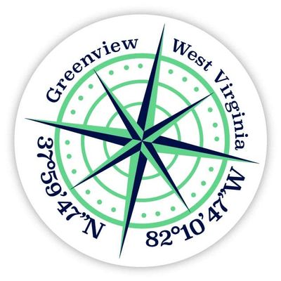Greenview West Virginia 2-Inch Vinyl Decal Sticker Latitude Longitude Compass Design