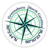 Greensboro North Carolina 2-Inch Vinyl Decal Sticker Latitude Longitude Compass Design view 1