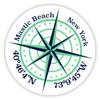 Mastic Beach New York 2-Inch Vinyl Decal Sticker Latitude Longitude Compass Design view 1