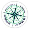 Great Falls Virginia 2-Inch Vinyl Decal Sticker Latitude Longitude Compass Design view 1