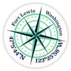 Fort Lewis Washington 2-Inch Vinyl Decal Sticker Latitude Longitude Compass Design view 1
