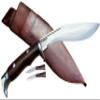 Gurkha Kukri Knife American Eagle Overall 10 IN Blocker On Handle 5" Fixed Blade Full Tang Kukri/Khukuri Included Leather Sheath - Handmade In Nepal view 1