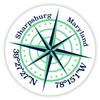 Sharpsburg Maryland 2-Inch Vinyl Decal Sticker Latitude Longitude Compass Design view 1