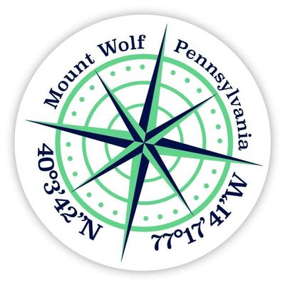 Mount Wolf Pennsylvania 2-Inch Vinyl Decal Sticker Latitude Longitude Compass Design