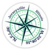 Jerseyville Illinois 2-Inch Vinyl Decal Sticker Latitude Longitude Compass Design view 1