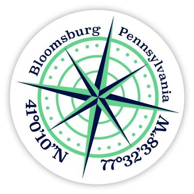 Bloomsburg Pennsylvania 2-Inch Vinyl Decal Sticker Latitude Longitude Compass Design