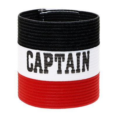 ONLYKXY Captain Armbands 9x30CM/3.54x11.81inch Adjustable Leader Armband for Soccer Basketball Volleyball School Team Competition Coach Players Wrist Arm Bands (Black+White+Red, 1)