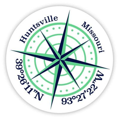Huntsville Missouri 2-Inch Vinyl Decal Sticker Latitude Longitude Compass Design