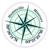 Huntsville Missouri 2-Inch Vinyl Decal Sticker Latitude Longitude Compass Design view 1