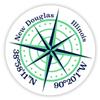 New Douglas Illinois 2-Inch Vinyl Decal Sticker Latitude Longitude Compass Design view 1