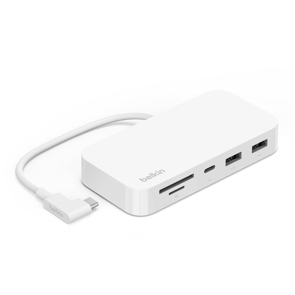 Belkin 6-in-1 USB-C Hub, iMac 24 inch Docking Station with SD & microSD Card Reader, Gigabit Ethernet, 2 USB-A Ports, and USB-C Port for Fast Data Transfers and Peripherals
