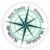 New Castle Delaware 2-Inch Vinyl Decal Sticker Latitude Longitude Compass Design view 1