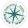 Union Level Virginia 2-Inch Vinyl Decal Sticker Latitude Longitude Compass Design view 1