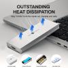 M.2 Enclosure ['Tough Guy' Quality], Solid Aluminium Alloy Case for B-Key SATA SSD, SETMSPACE Screw Fixed M.2 SSD Enclosure with USB C/A Cable, External M.2 Enclosure for 2230/2242/2260/2280-Silver view 3
