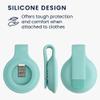 kwmobile Silicone Clip Compatible with Apple AirTag - Protective Silicone Clip for Tracker - Mint view 3