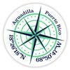 Aguadilla Puerto Rico 2-Inch Vinyl Decal Sticker Latitude Longitude Compass Design view 1