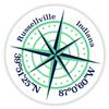 Russellville Indiana 2-Inch Vinyl Decal Sticker Latitude Longitude Compass Design view 1