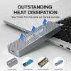 SETMSPACE M.2 Enclosure, 10 Gbps NVMe Enclosure and 6Gbps NGFF SATA Enclosure, PCIe M-Key(B+M Key), USB3.1 Gen2 with 5.9in Cable Support UASP for SSDs 2230,2242,2260,2280 view 3