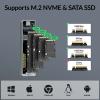SETMSPACE M.2 Enclosure, 10 Gbps NVMe Enclosure and 6Gbps NGFF SATA Enclosure, PCIe M-Key(B+M Key), USB3.1 Gen2 with 5.9in Cable Support UASP for SSDs 2230,2242,2260,2280 view 4
