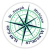 St. Joseph Michigan 2-Inch Vinyl Decal Sticker Latitude Longitude Compass Design view 1