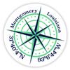 Montgomery Louisiana 2-Inch Vinyl Decal Sticker Latitude Longitude Compass Design view 1