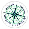 Merryville Louisiana 2-Inch Vinyl Decal Sticker Latitude Longitude Compass Design view 1