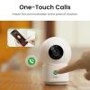 aosu 2K Security Camera Indoor, Baby Monitor Pet Camera 360-Degree for Home Security with 2.4 GHz Wi-Fi Router, One-Touch Call, Smart Motion Tracking, IR Night Vision, Compatible with Alexa view 2