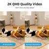 aosu 2K Security Camera Indoor, Baby Monitor Pet Camera 360-Degree for Home Security with 2.4 GHz Wi-Fi Router, One-Touch Call, Smart Motion Tracking, IR Night Vision, Compatible with Alexa view 3