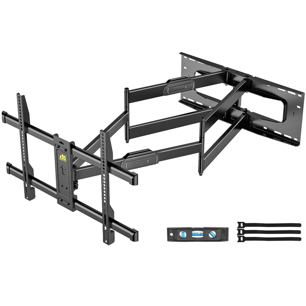 FORGING MOUNT Heavy Duty Long Arm TV Wall Mount with 43" Dual Articulating Arms for Most 50-90 inch Screen, Full Motion TV Mount Swivel Tilt Bracket Holds 198lbs, Fit 16,18,24 Studs VESA 600x400MM