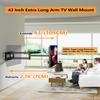 FORGING MOUNT Heavy Duty Long Arm TV Wall Mount with 43" Dual Articulating Arms for Most 50-90 inch Screen, Full Motion TV Mount Swivel Tilt Bracket Holds 198lbs, Fit 16,18,24 Studs VESA 600x400MM view 3