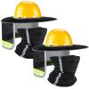 SATINIOR 4 Pcs Hard Hat Sun Shade High Visibility Full Brim Hardhat Sun Visor and Neck Gaiter Bandana with Reflective Strip Hard Hat Accessories for Construction Helmet(Black) view 1