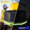 SATINIOR 4 Pcs Hard Hat Sun Shade High Visibility Full Brim Hardhat Sun Visor and Neck Gaiter Bandana with Reflective Strip Hard Hat Accessories for Construction Helmet(Black) view 2