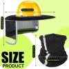 SATINIOR 4 Pcs Hard Hat Sun Shade High Visibility Full Brim Hardhat Sun Visor and Neck Gaiter Bandana with Reflective Strip Hard Hat Accessories for Construction Helmet(Black) view 3