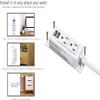 Gun Safe Accessory Electrical Power Outlet Kit Black, Wall Mountable Socket Surge Protector Power Strip with 2 AC Outlets and 2 USB White view 3