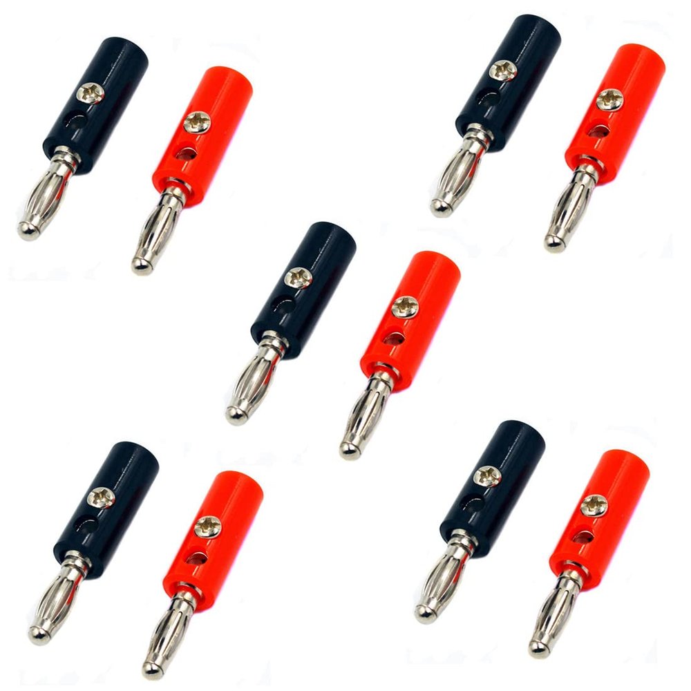 bnafes 10Pcs Audio Speaker Wire Cable Banana Speaker Wire Cable Screw Plugs Connectors 4mm