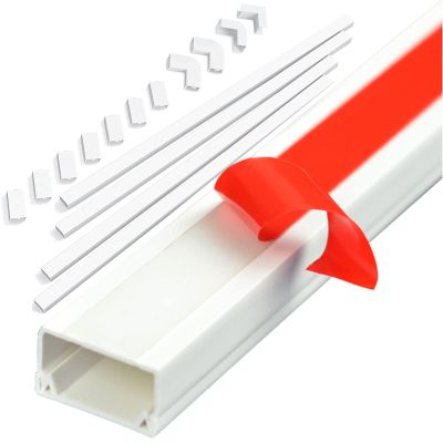Extra Large Wire Management Channel For Wall/ Ceiling, White Waterproof PVC Self Adhesive TV Cord Cover, 5m Long Raceway Cable Protector, 197 inch Long, Exterior Doorway Kitchen ( Size : 18 cables )