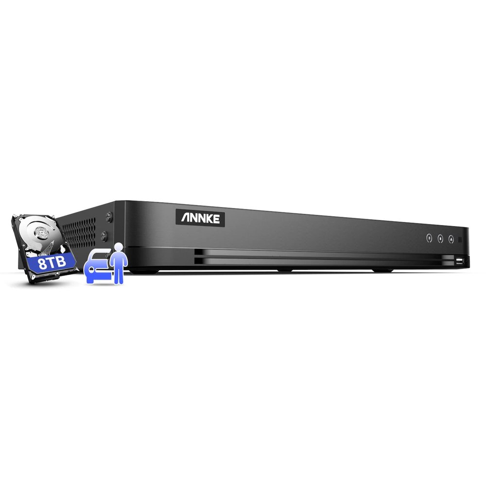 ANNKE 16CH 4K Surveillance Digital Video Recorder with Human & Vehicle Detection, 8MP H.265+ Security AI DVR for Home& Business, Easy Live Viewing, Recording & Playback, 8TB Hard Drive Included